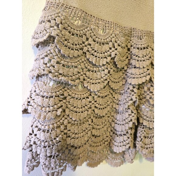 Lot of 2 Womens Lace Shorts Beige Black Knit Lined Stretch Girly Cute Sz S - Picture 3 of 11